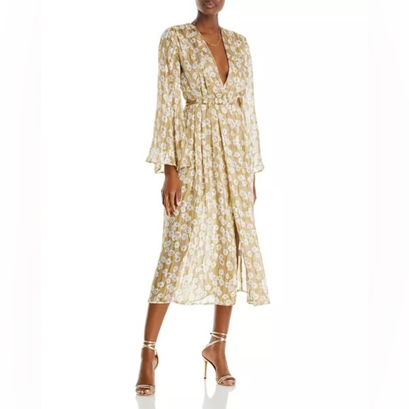 Sabina Musayev Dayton Long Sleeve Plunge Sundress Dress Sun Size M Wedding Party - Picture 1 of 10